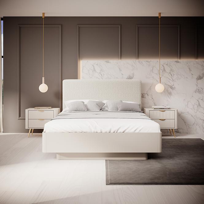 Ágy Lante I 160 kárpitozott fejtámlával beige