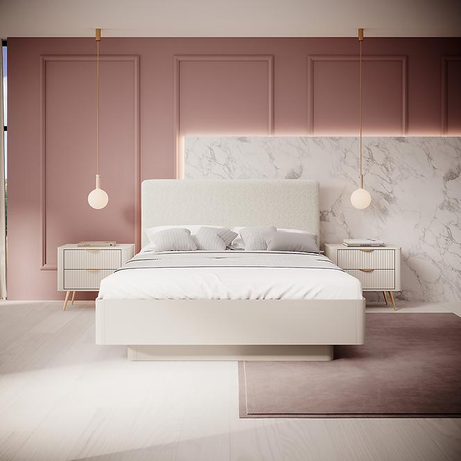 Ágy Lante I 160 kárpitozott fejtámlával beige