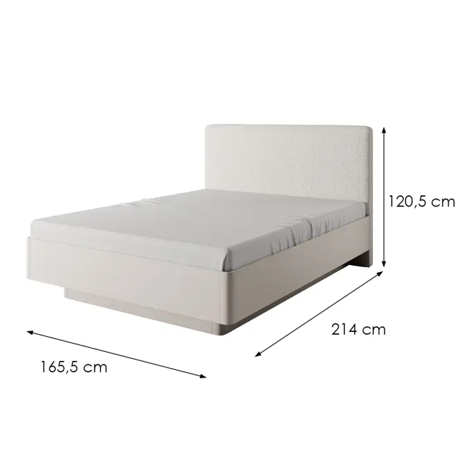 Ágy Lante I 160 kárpitozott fejtámlával beige