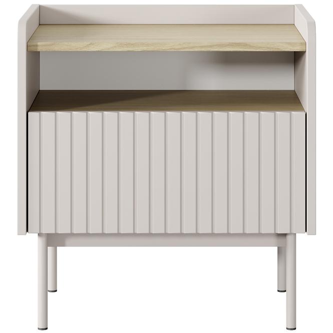 Éjjeliszekrény Level F 1s Beige/tölgy Scandi 