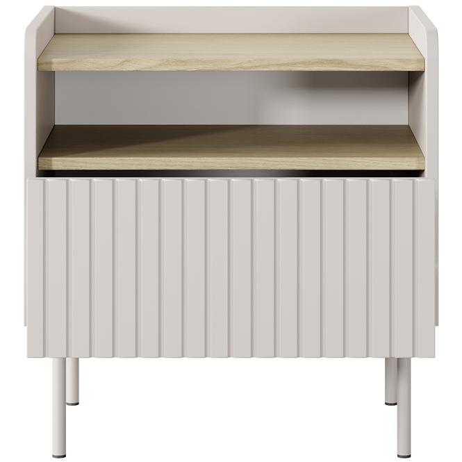 Éjjeliszekrény Level F 1s Beige/tölgy Scandi 
