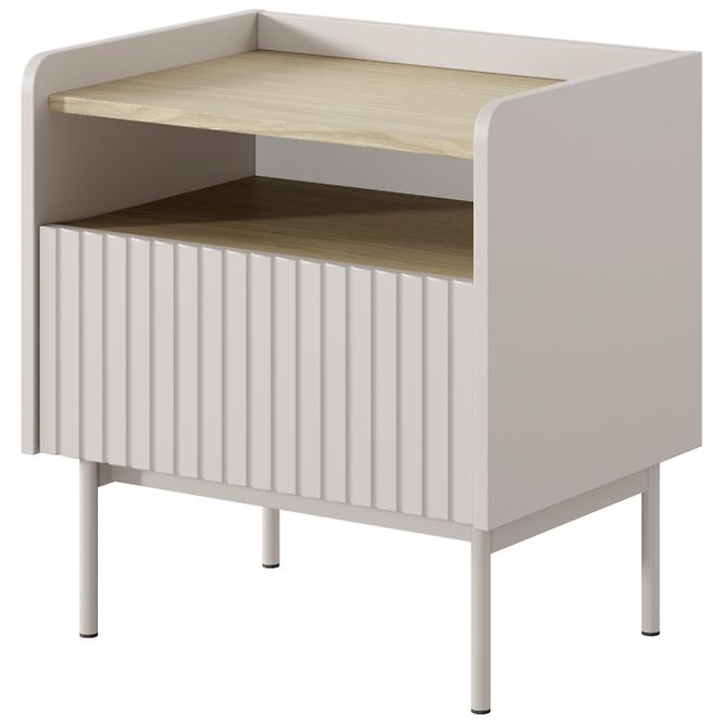 Éjjeliszekrény Level F 1s Beige/tölgy Scandi 