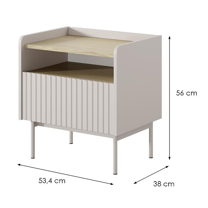 Éjjeliszekrény Level F 1s Beige/tölgy Scandi 