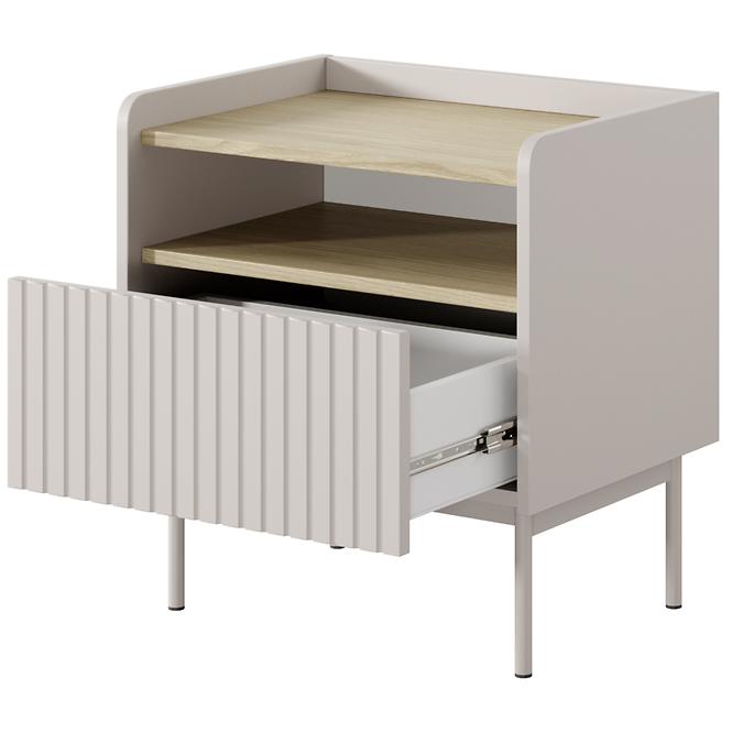 Éjjeliszekrény Level F 1s Beige/tölgy Scandi 