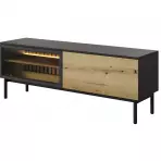 Szekrény RTV Lang RTV E 150 2d Led Fekete/tölgy Evoke
