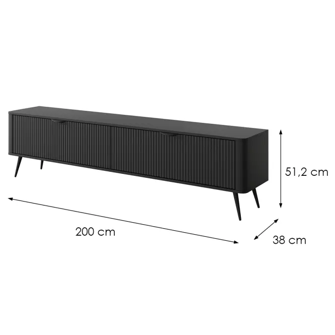 Szekrény RTV Lante RTV E 200 2d D3s Black,2