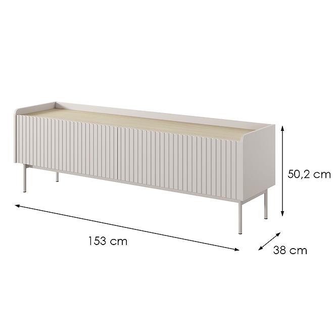 Szekrény RTV Level RTV D 153 2d Beige/tölgy Scandi 