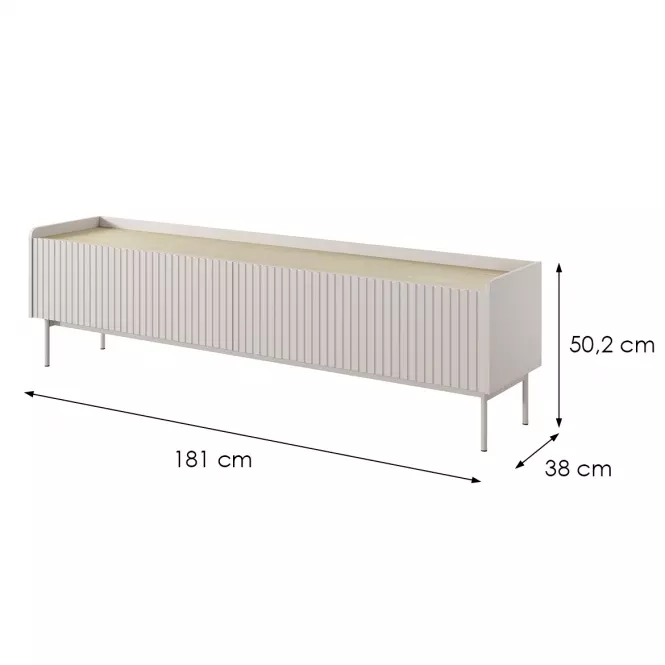 Szekrény RTV Level RTV E 181 2d Beige/tölgy Scandi