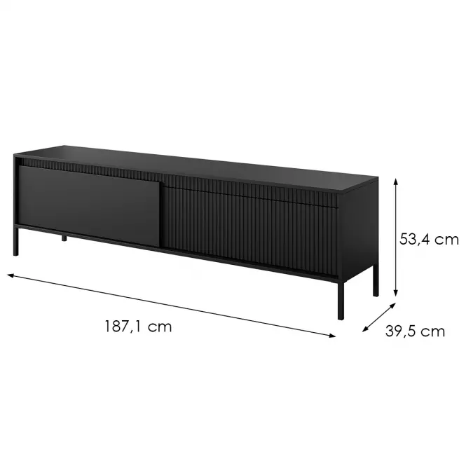 Szekrény RTV Senso RTV E 187 2d Black