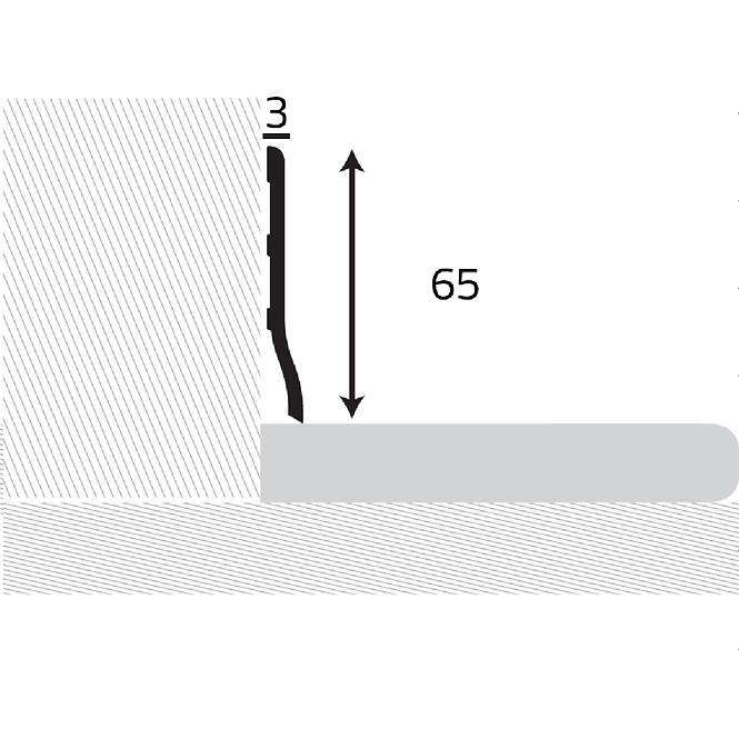 Szegélylécek pvc fehér 65x2000