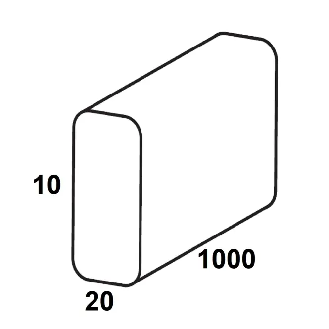 Profil lapos pvc fehér fényes 10x20x1000