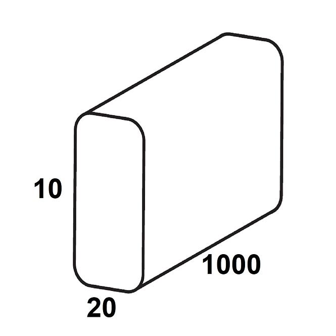 Profil lapos pvc fehér fényes 10x20x1000
