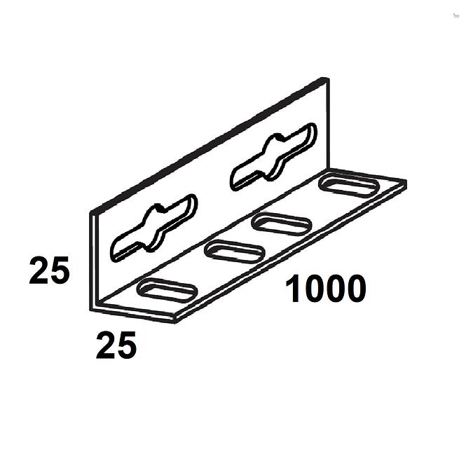 Polcsarok acél fehér 25x25x1000