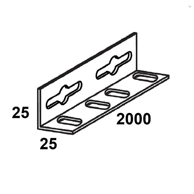 Polcsarok acél fehér 25x25x2000