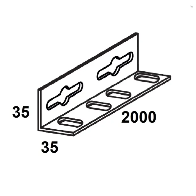 Polcsarok acél fehér 35x35x2000