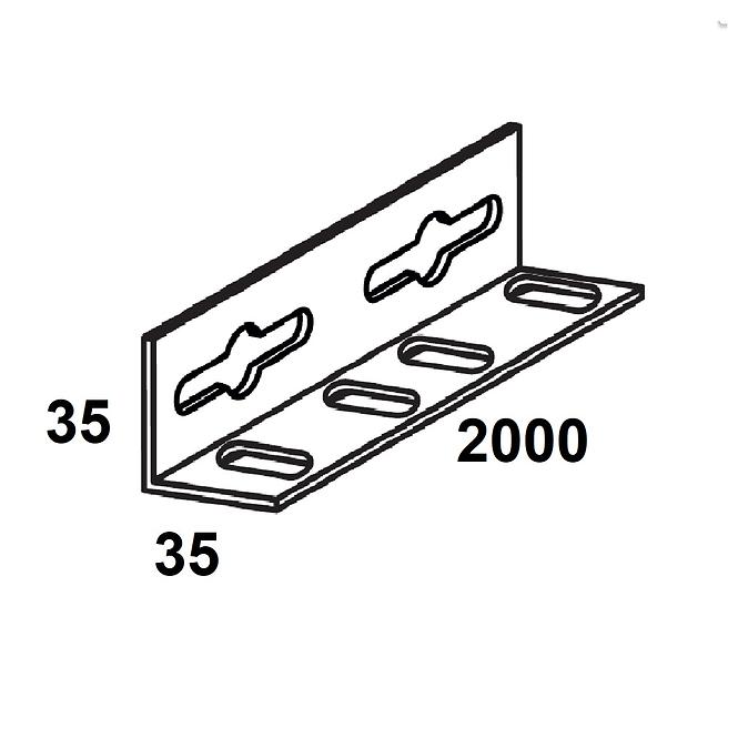 Polcsarok acél fehér 35x35x2000