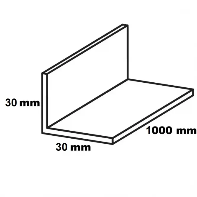 Sarokprofil pvc fehér fényes 30x30x1000