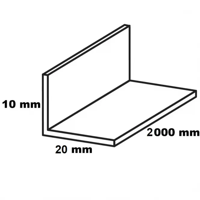 Sarokprofil pvc fekete fényes 10x20x2000