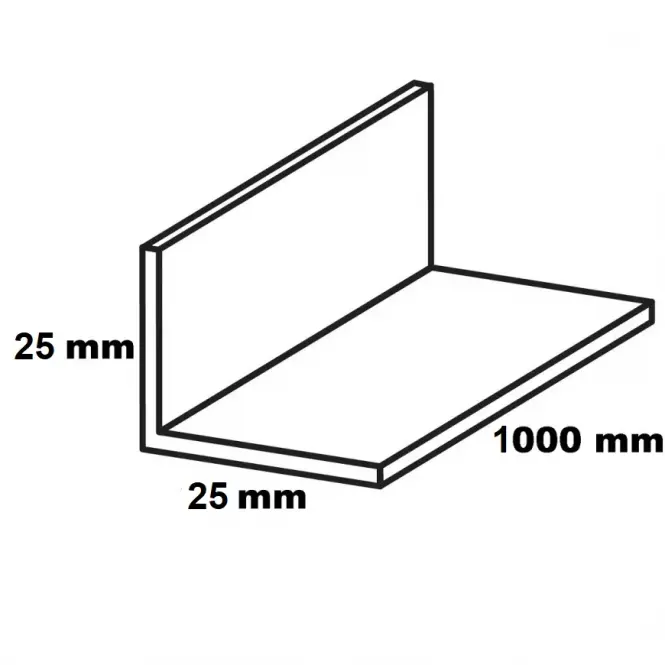 Sarokprofil pvc fekete szatén 25x25x1000,2