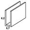 Profil u pvc fehér fényes 6.2x8.7x1000,2