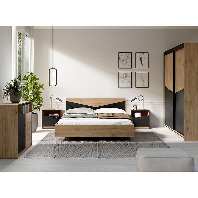 Ágy 160 Aston 8 Öröktölgy/fekete,5