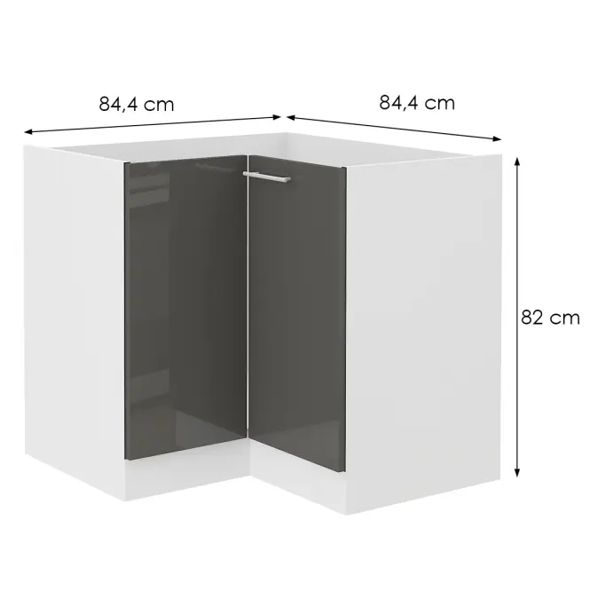 Konyhaszekrény Lara Grey 90x90 Nd 2f Bb,2