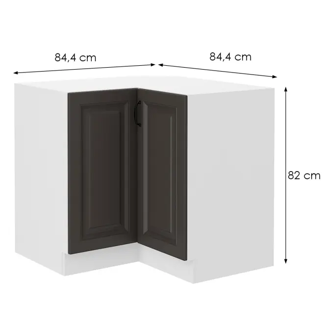 Konyhaszekrény Stilo Grafit/fehér 90x90 Nd 2f Bb,2