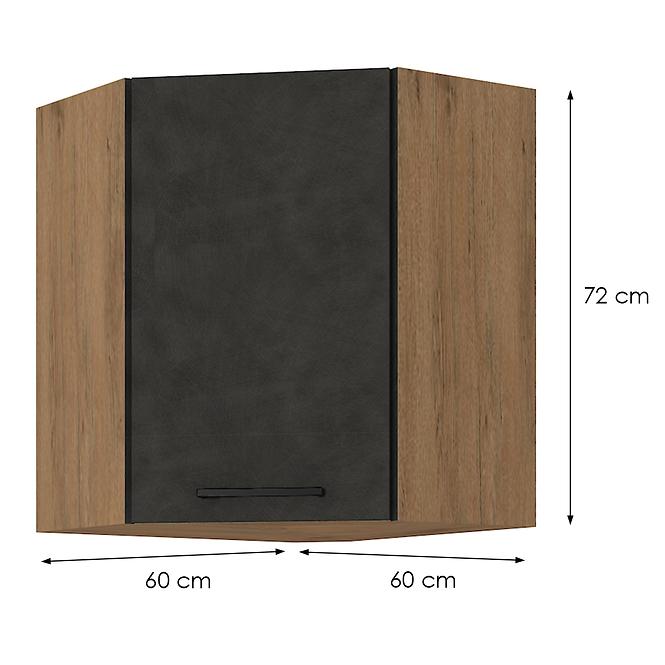 Konyhaszekrény VIGO GRAFIT MAT 60X60 GN-72 2F (45°)