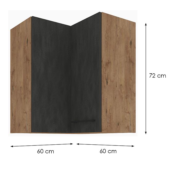 Konyhaszekrény VIGO GRAFIT MAT 60X60 GN-72 2F (90°)