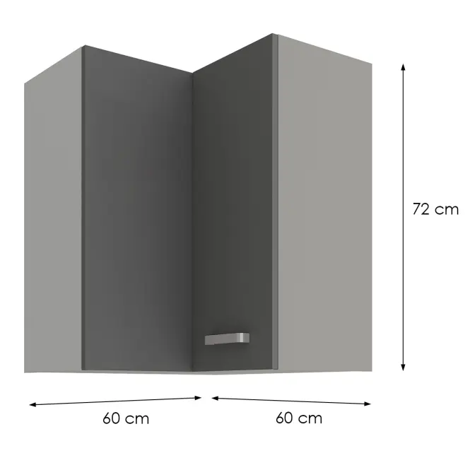 Konyhaszekrény GREY 60X60 GN-72 2F (90°),2