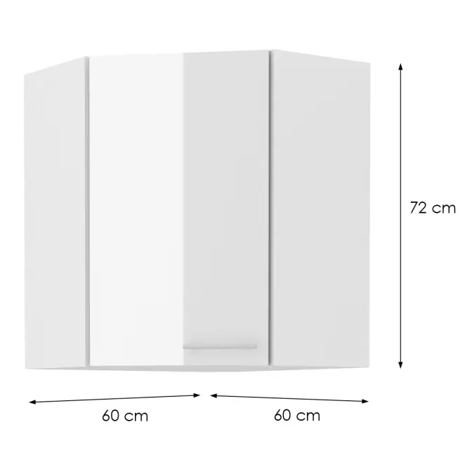 Konyhaszekrény LARA fehér 60X60 GN-72 2F (45°)