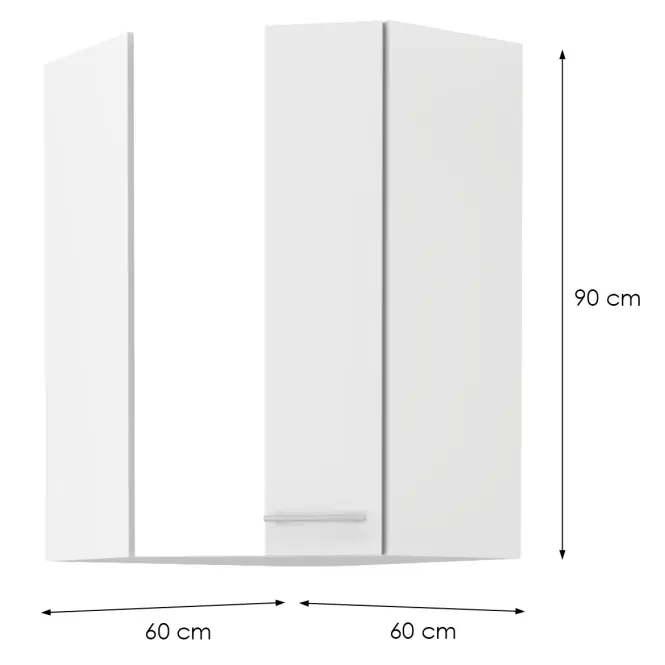 Konyhaszekrény LARA fehér 60X60 GN-90 1F (45°),2