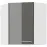 Konyhaszekrény LARA GREY 60X60 GN-72 2F (45°)