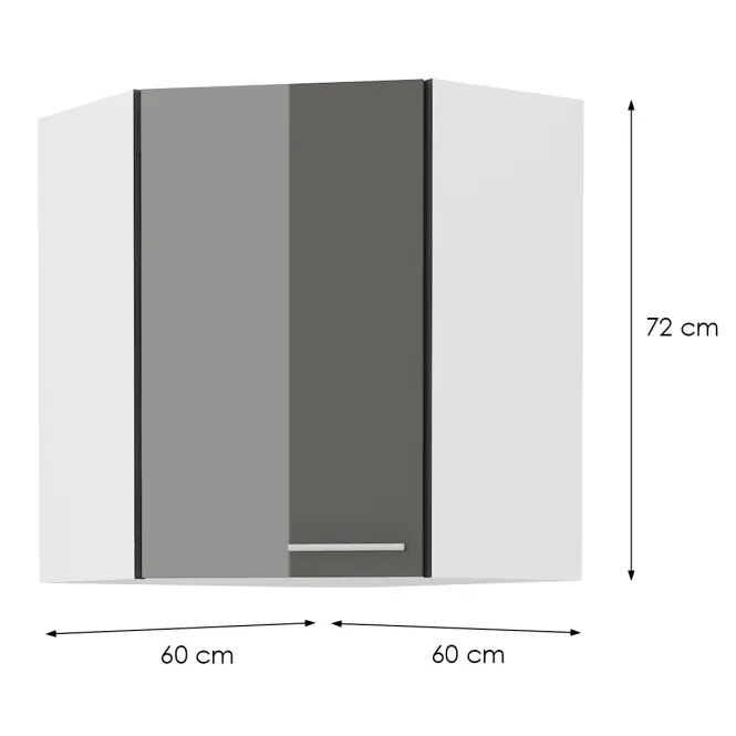 Konyhaszekrény LARA GREY 60X60 GN-72 2F (45°)