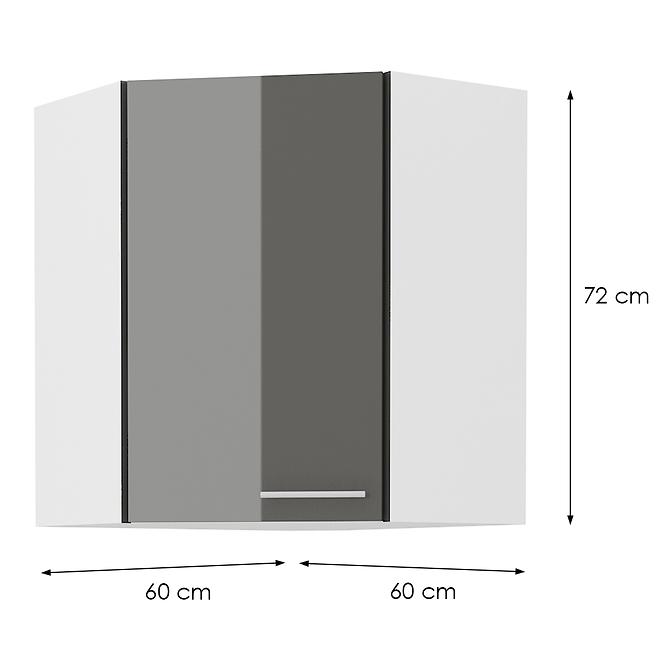 Konyhaszekrény LARA GREY 60X60 GN-72 2F (45°)