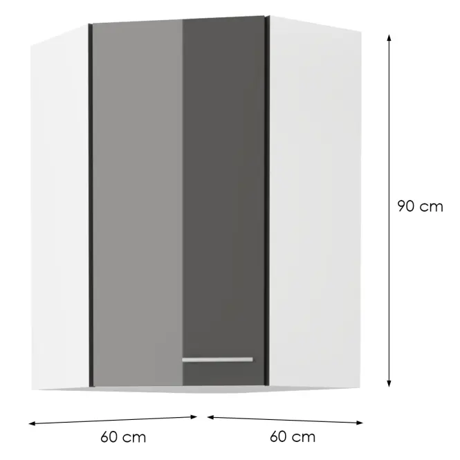 Konyhaszekrény LARA GREY 60X60 GN-90 1F (45°)