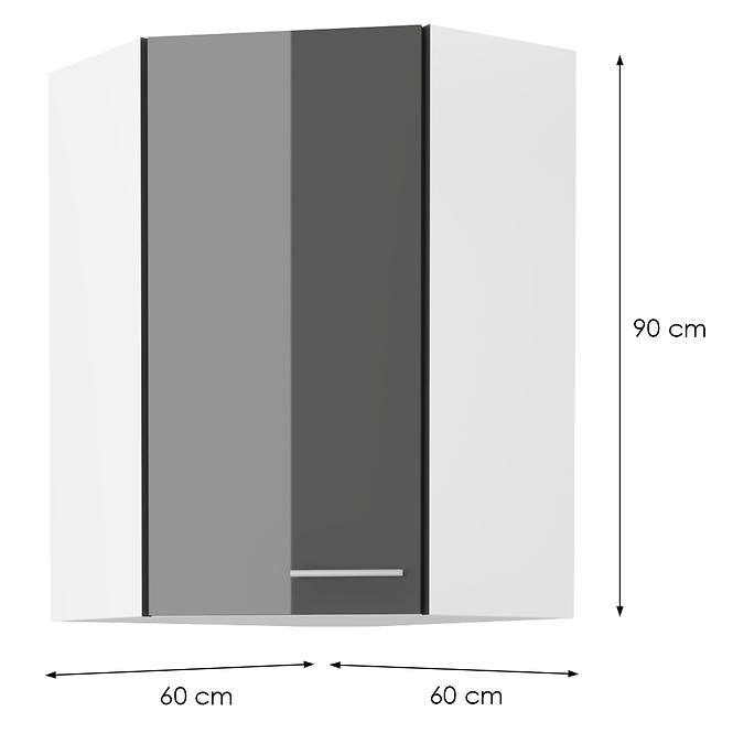 Konyhaszekrény LARA GREY 60X60 GN-90 1F (45°)