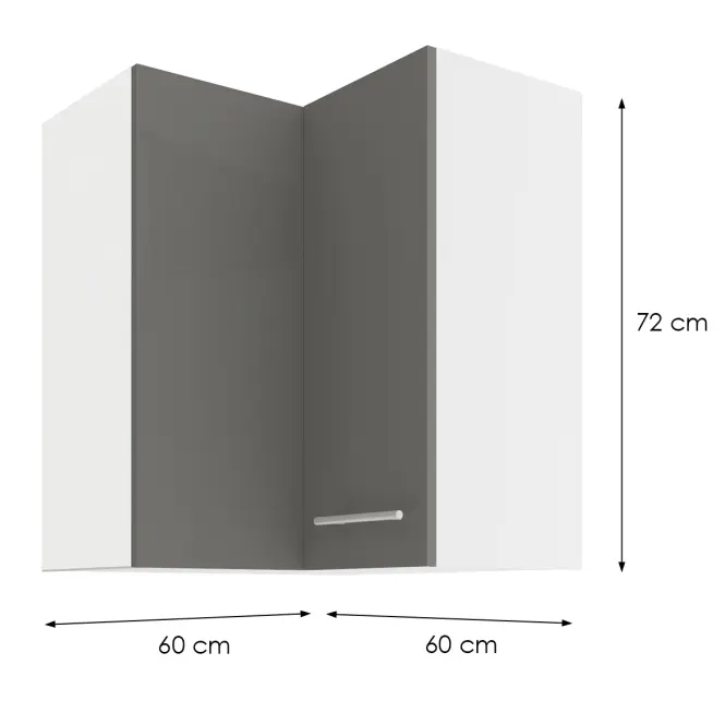 Konyhaszekrény LARA GREY 60X60 GN-72 2F (90°)