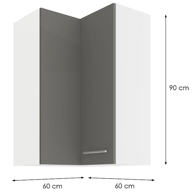 Konyhaszekrény LARA GREY 60X60 GN-90 2F (90°),2