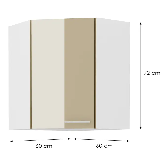 Konyhaszekrény LARA CAPPUCCINO 60X60 GN-72 2F (45°),2
