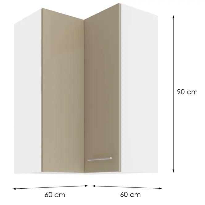 Konyhaszekrény LARA CAPPUCCINO 60X60 GN-90 2F (90°)