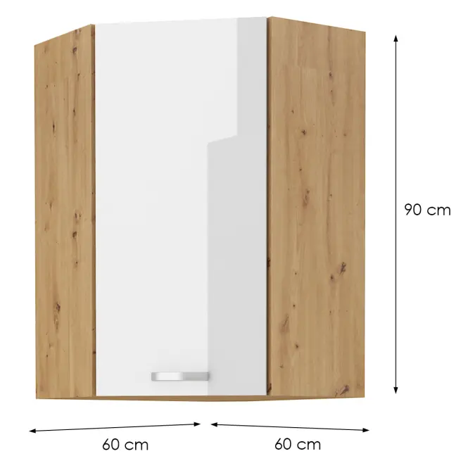 Konyhaszekrény ARTISAN fehér 60X60 GN-90 1F (45°)
