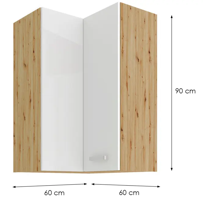 Konyhaszekrény ARTISAN fehér 60X60 GN-90 2F (90°)