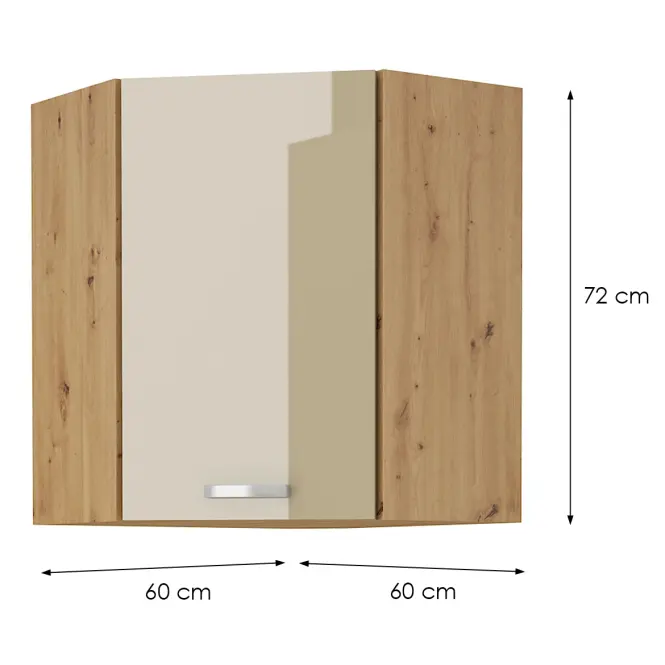 Konyhaszekrény ARTISAN CAPPUCCINO 60X60 GN-72 2F (45°),2
