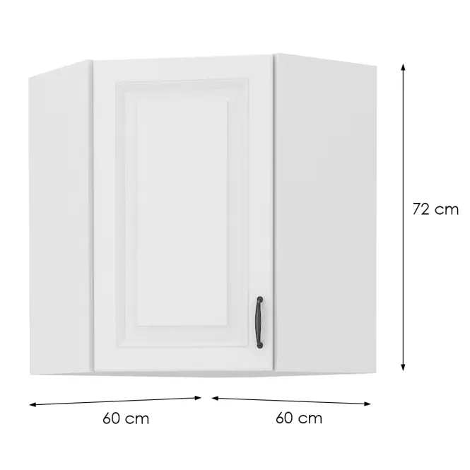 Konyhaszekrény STILO fehér/fehér 60X60 GN-72 2F (45°)