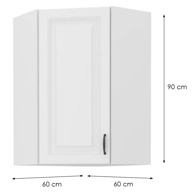 Konyhaszekrény STILO fehér/fehér 60X60 GN-90 1F (45°),2