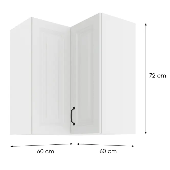 Konyhaszekrény STILO fehér/fehér 60X60 GN-72 2F (90°)