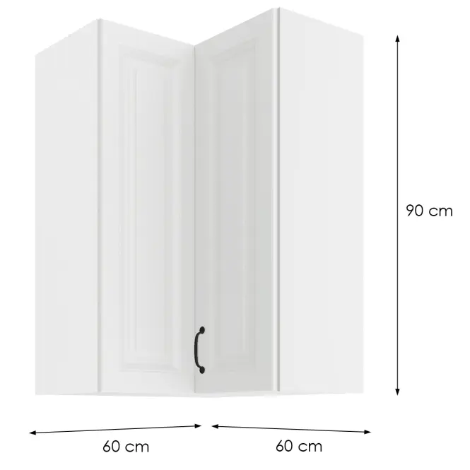 Konyhaszekrény STILO fehér/fehér 60X60 GN-90 2F (90°),2