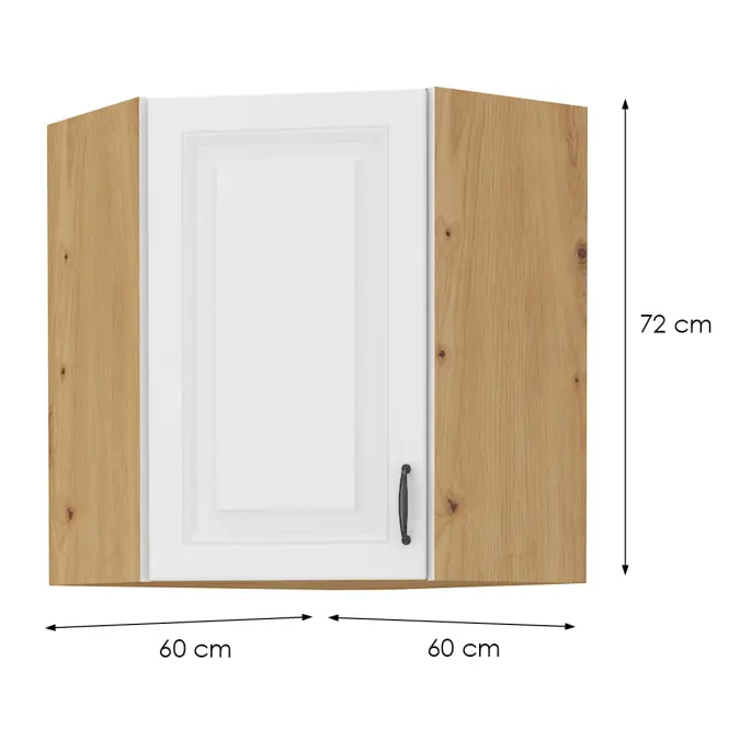 Konyhaszekrény STILO fehér/ARTISAN 60X60 GN-72 2F (45°)