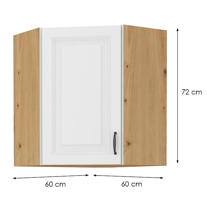 Konyhaszekrény STILO fehér/ARTISAN 60X60 GN-72 2F (45°)